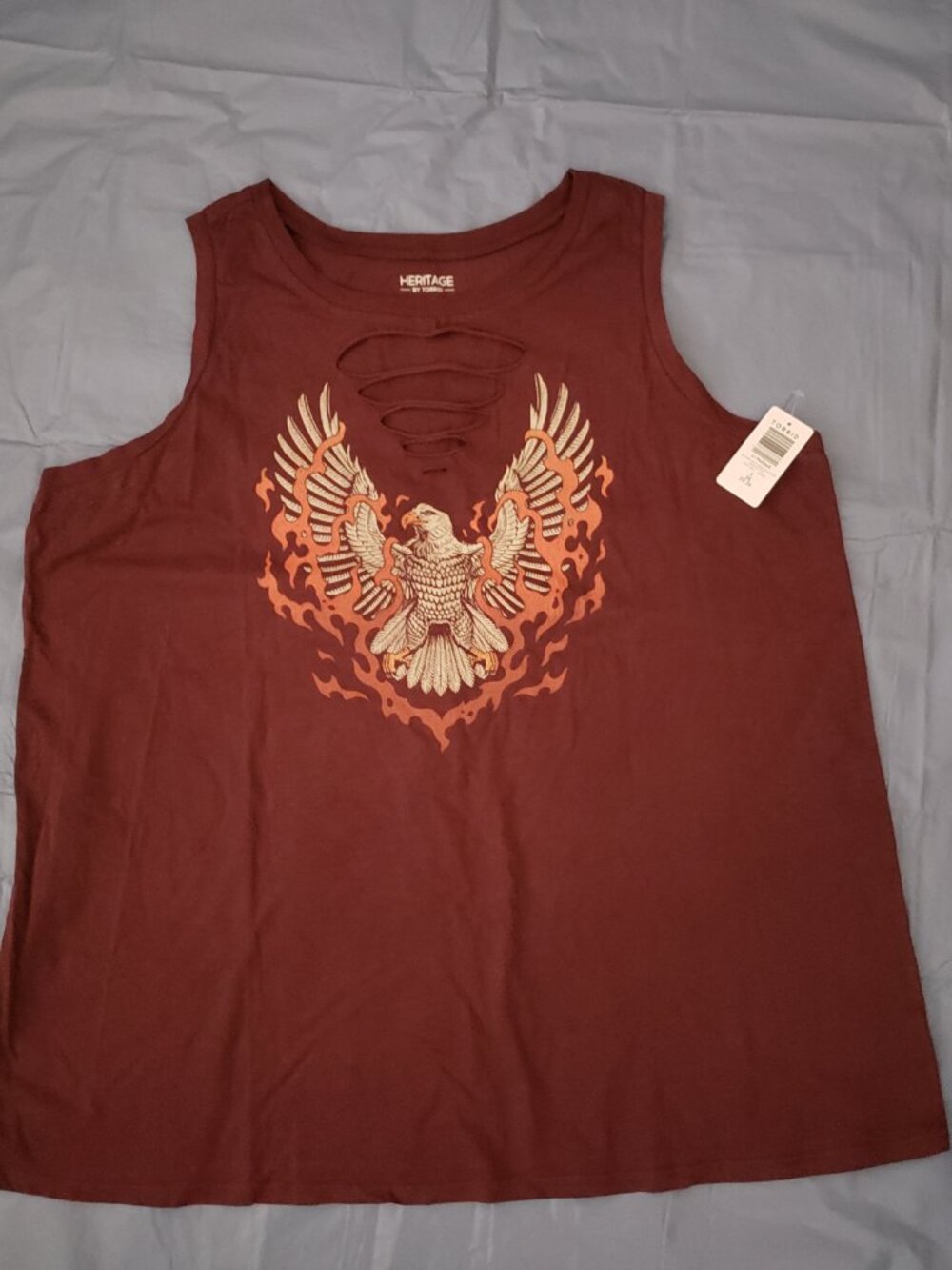 Torrid Burgundy Wine Eagle Flames Super Cool Tank 3X #368 - Picture 10 of 10